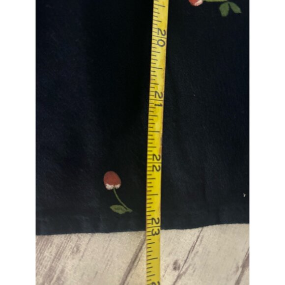 Old Navy V-neck Button Down Crepe Top XL Navy Cherries Flutter Sleeve Smocked - Picture 9 of 12